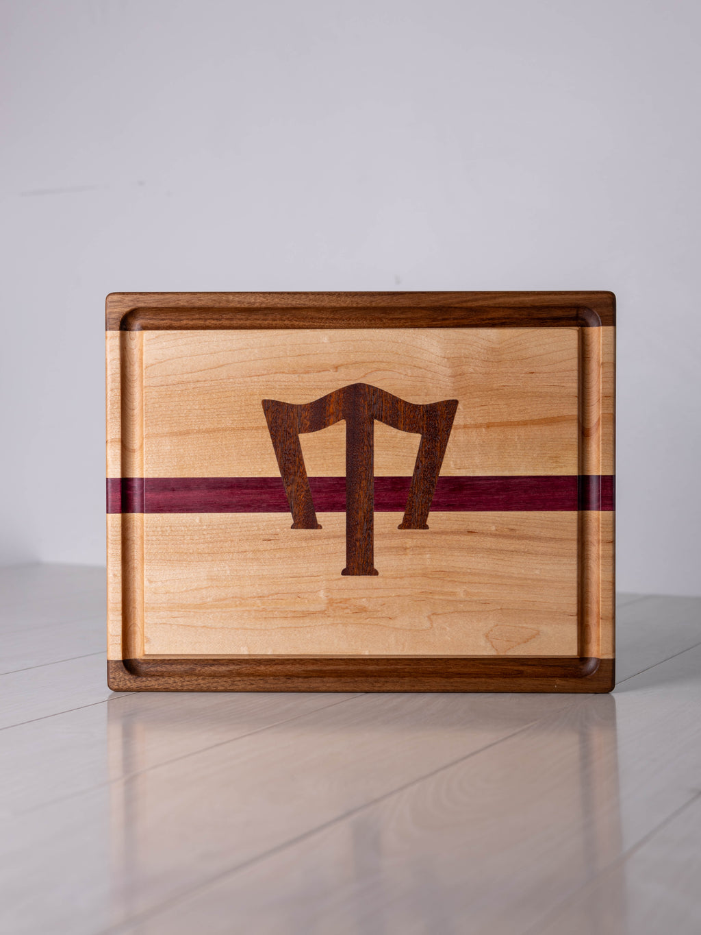 Mahogany/ Maple/ Purple Heart w/ mahogany inlay Cutting Board