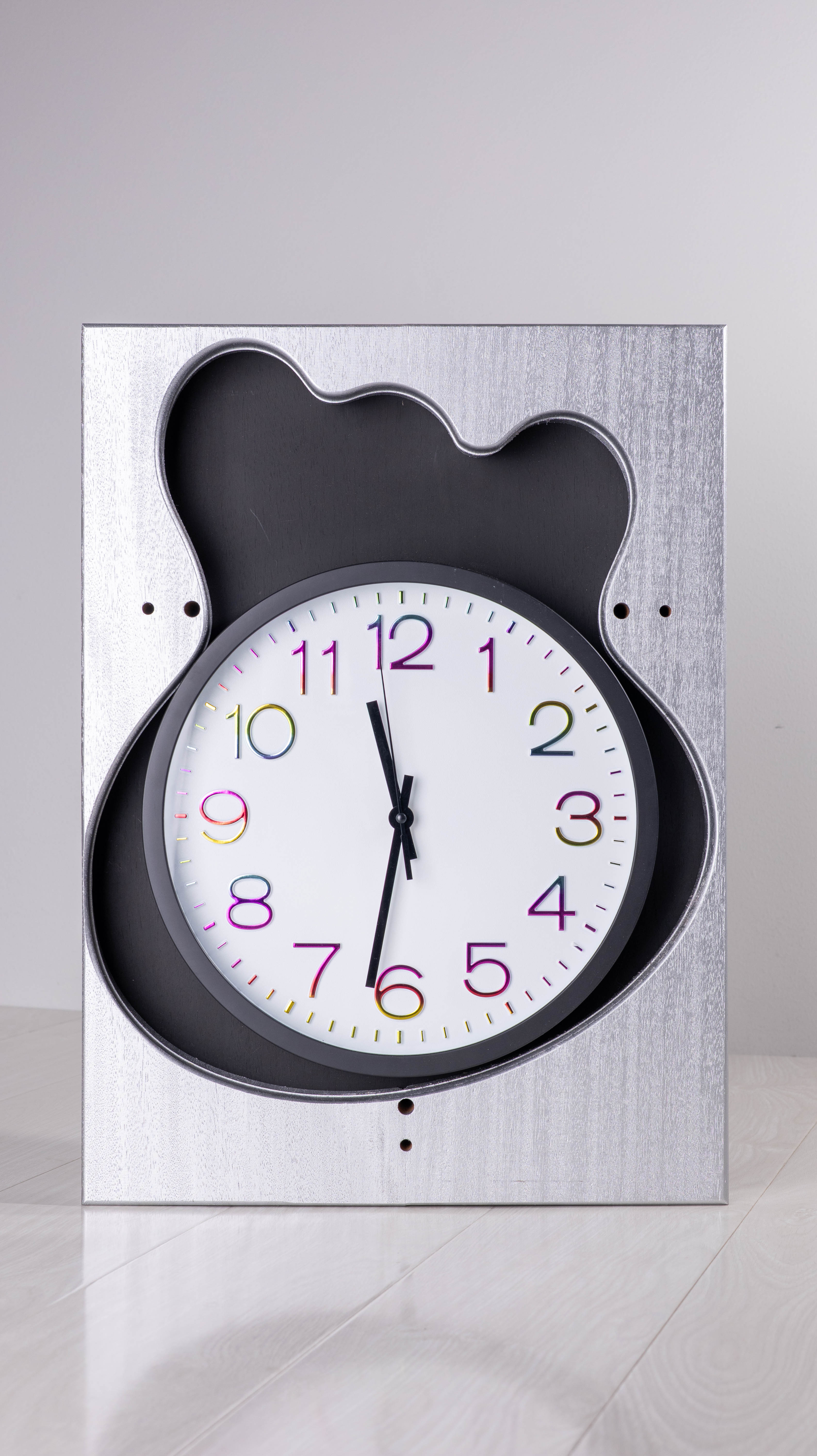 Silver Mahogany Clock